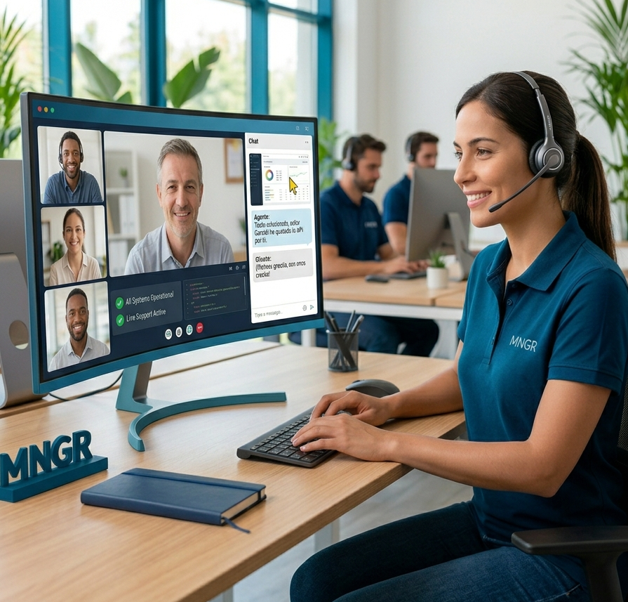 Equipo de soporte y acompañamiento de MNGR para ERP financiero